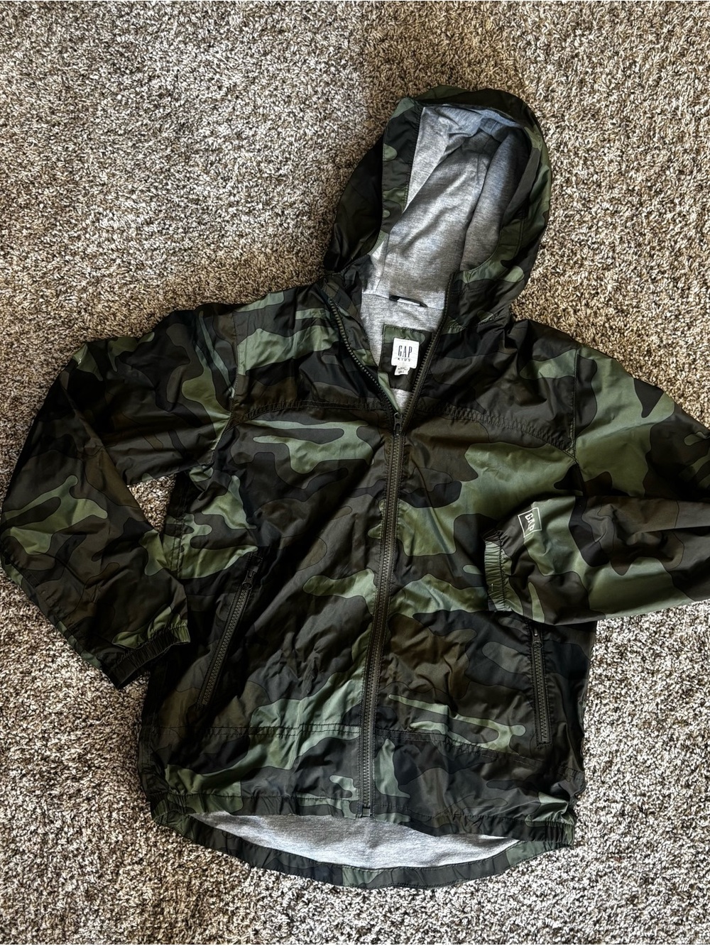 Gap Kids Boys Camo Hooded Lightweight Jacket XXL 14/16